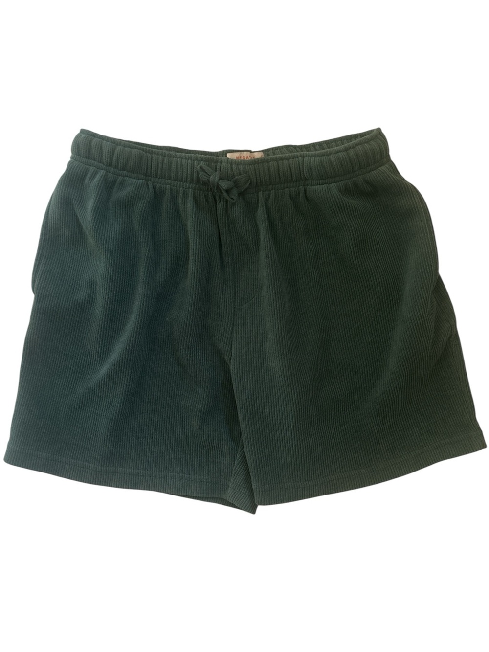 Negative Space Women’s Green Ribbed Knit Drawstring Lounge Shorts | Size Medium